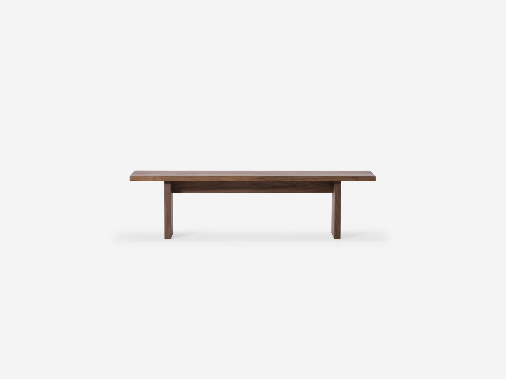 Walnut dining bench front view